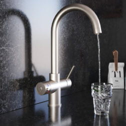 Quanta 4-in-1 Swan Neck Instant Hot Water Tap Brushed Nickel