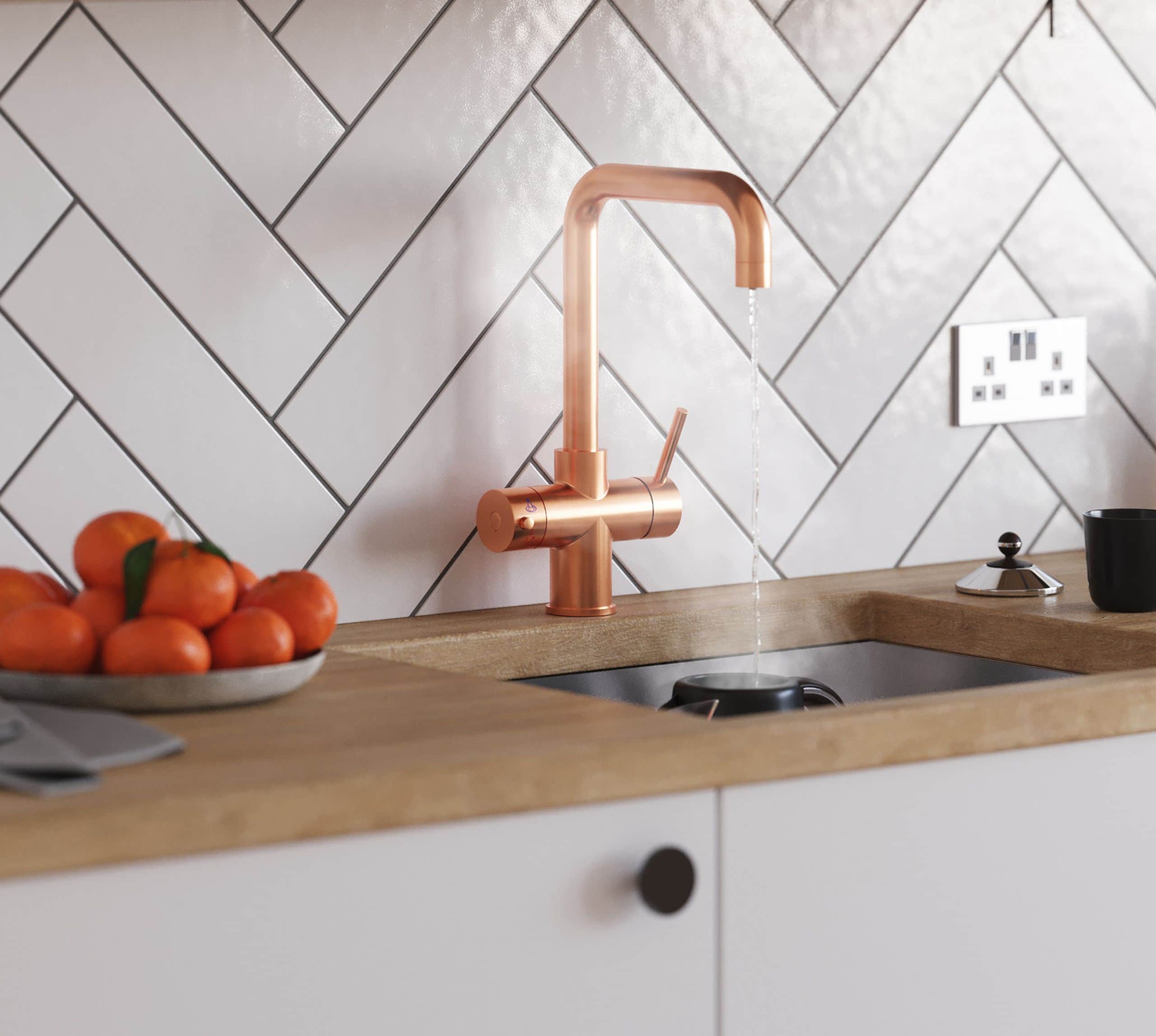 quanta chilled 4-in-1 d-shape tap copper