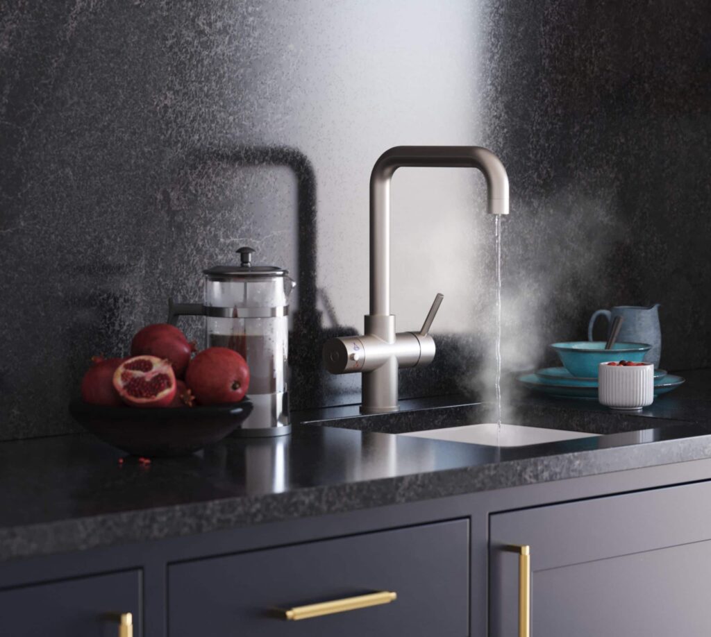 Quanta Chilled 4-in-1 D-Shape Tap Brushed Nickel