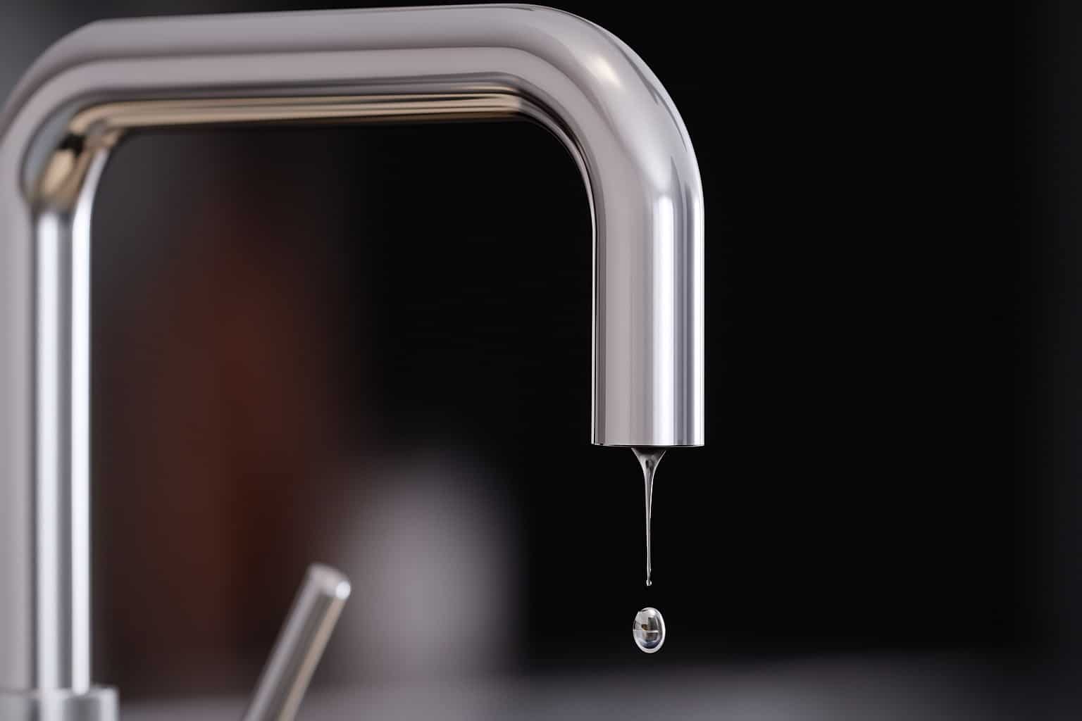 a dripping boiling water tap in chrome