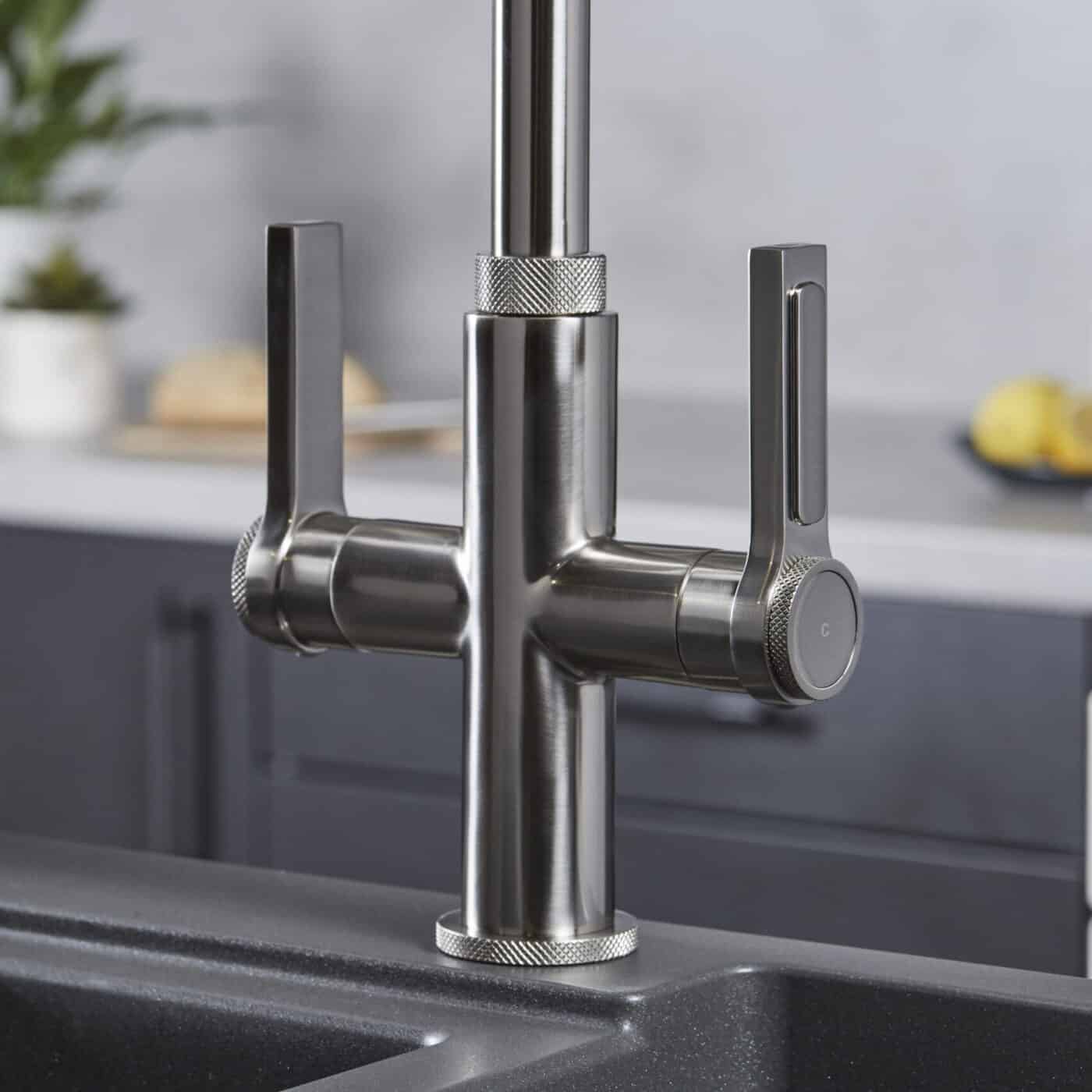 Aureum 3-in-1 D Shape Boiling Water Tap - Brushed Nickel - Image 3