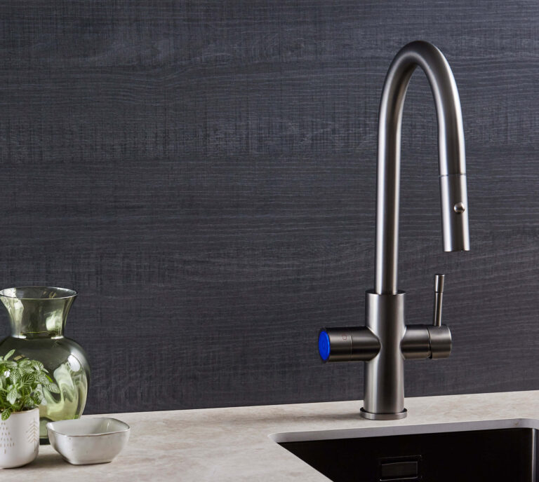 Crystalis sparkling tap in a modern kitchen